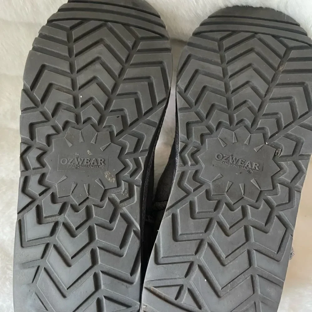 OZWEAR Classic Australian short boots gray suede with shearling lining SZ 10.5W